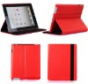 folding stand leather case for ipad 2 Red