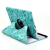 for Apple iPad 2 Blue Embossed Flower leather case