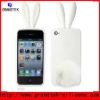 for Apple iPhone 4 Rabit Skin Case With Furry Tail