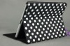 for Ipad 2 leather case,dot spots genniue PU leather high quality back case