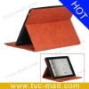 for iPad 2 Leather Case Stand Case Cover - Orange