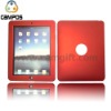 for iPad Red rubberized coating PC Hard case