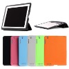 for iPad2 smart cover in PU leather + back leather cover