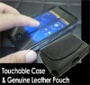 for iPhone 4 4S new case bundle (Touchable Crystal Case Genuine Leather Pouch)