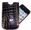 for iPhone 4G flip in crocodile leather case