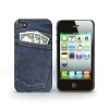 for iPhone4 hard plastic case, jeans case