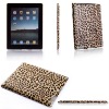 for ipad 2 hard back Leopard leather case
