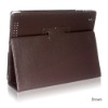 for ipad 2 leather case with stand (folding design)