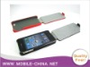 for iphone 4G carbon fiber flip leather case