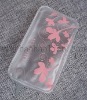 frosted pvc zipper cosmetic bag with flower printing