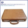 genuine leather checkered briefcase