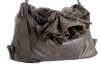 genuine leather drawstring crossbody handbag