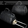 genuine leather trolley bag, large travel bag with carry handles