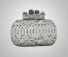 genuine python snake skin four ring skull clutch  bag