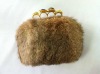 genuine rabbit fur fashion bridal purses