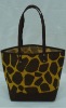 giraffe printed jute gift bag
