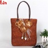 girl's fashion coffee straw bag