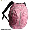 girls pink polyester school backpack bag