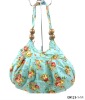 girls yiwu fashion fabric handbag with wood beads