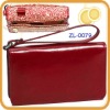 glazed leather wristlet