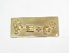gold plated metal name tag