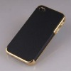 gold-plating and leather case for iPhone4/iphone4s