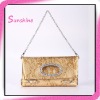 gold snake pu shoulder bag