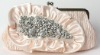 gorgeous alloy & crystal shell pleated satin evening bag077