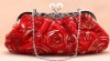 gorgeous roses embossed satin evening bag077