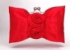 graceful bowknot shaped roses satin evening bag