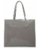 gray glossy pvc lady fashion handbag