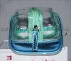 green and blue pvc cosmetic bag
