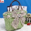 green fashion straw bag