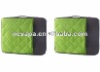green patent style neoprene clutch bags