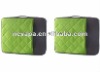 green patent style neoprene clutch bags