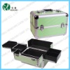 green professional cosmetic case makeup train case
