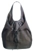 grey leather tote bag