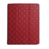 grid lines fasionable colorful smart PU case for ipad 2 case CPI 29 red