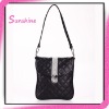 grils pu black casual shoulder bag