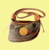 half-moon shape ladies' leather shoulder bag
