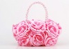 hand made satin flower handbag wedding bag