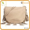 handbag genuine leather with tassel decorated