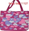 heart printed beach bag