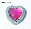 heart shape bag hanger rose red color acrylic stone with crystals around