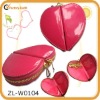 heart shape patent leather coin purse & key holder