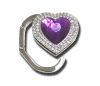 heart shape rhinestones purse hook