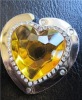 heart shaped bag hanger with crystal
