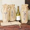 heavy duty jute wine bottle drawstring backpack