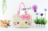 hello kitty popular straw bag colorful lady beach bag