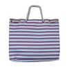 high capactiy strip canvas tote bag